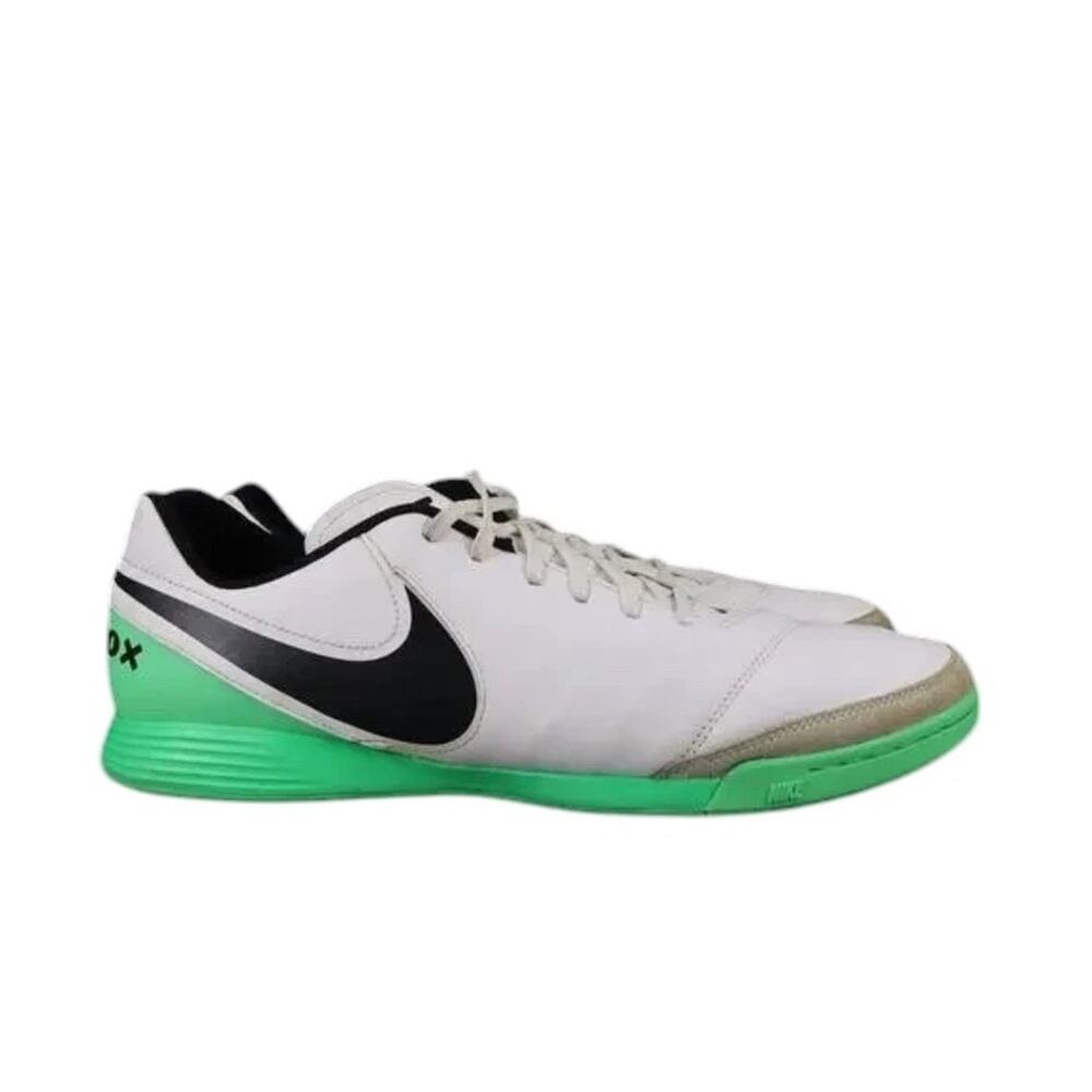 Nike Shoes Mens 13 Soccer Cleats Indoor TiempoX Athletic Leather White Green Low